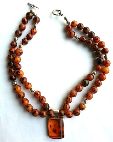 Amber And Nut Double Strand Charity Clarity Healing Jewelry