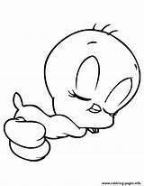 Coloring Pages Tweety Bird Cartoon Printable Disney Easy Cute Characters Girl Drawings Sleepy Girls Draw Clipart Cliparts Clip Baby Color sketch template