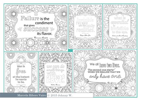 famous quotes design  illustrations  coloring book series