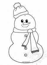 Snowman Template Scarf Hat Coloring Coloringpage Eu sketch template