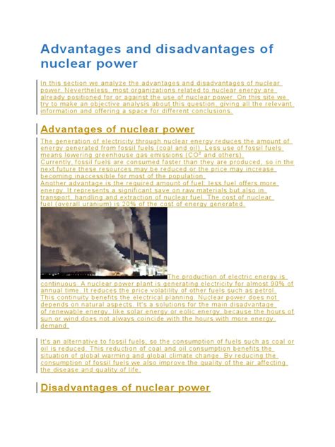 advantages  disadvantages  nuclear power zea nuclear power nuclear  radiation