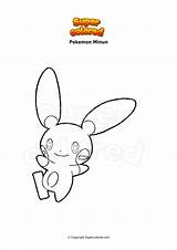Pokemon Minun Ausmalbild Supercolored Plusle Relaxo Gigadynamax Ausmalbilder Elektro sketch template
