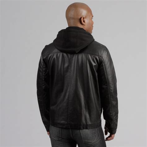 faux black leather jacket sherpa lined