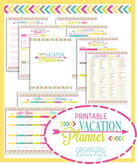 vacation planning printable pack organizing homelife