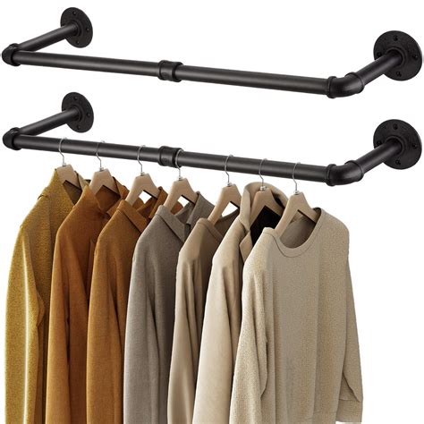 buy greenstell clothes rack industrial pipe wall mounted garment rack space saving hanging