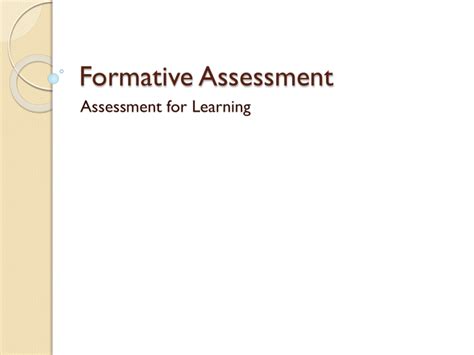Formative Assessment Ppt