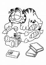 Garfield Ausmalbild Ausmalen Ausdrucken Slapen Feuerwehrmann Dormind Vorschule Kostenlosen Desene Pinnwand Weihnachtsbilder sketch template
