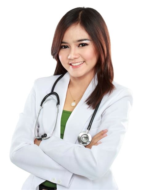 Premium Photo Female Asian Doctor Wearing A White Coat And Stethoscope