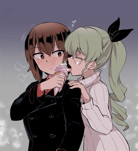 Safebooru 2girls Absurdres Alternate Hairstyle Anchovy Aomushi