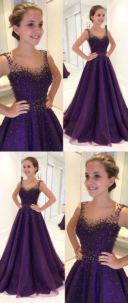 dark purple   beaded long prom dress  girls pd fashion shopping dresses