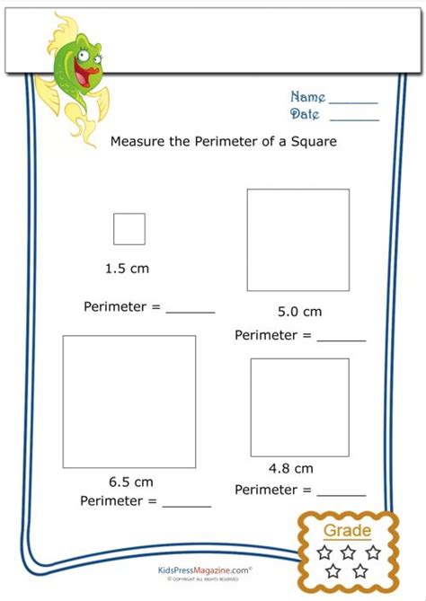 measure perimeter worksheet square  perimeter worksheets
