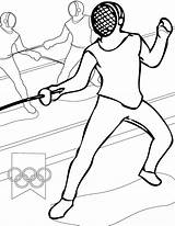 Fencing Coloring Pages Olympic Olympics Games Handipoints Color Printable Print Cat Printables Primarygames Coloring2print Books sketch template