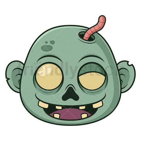zombie head cartoon clipart vector friendlystock
