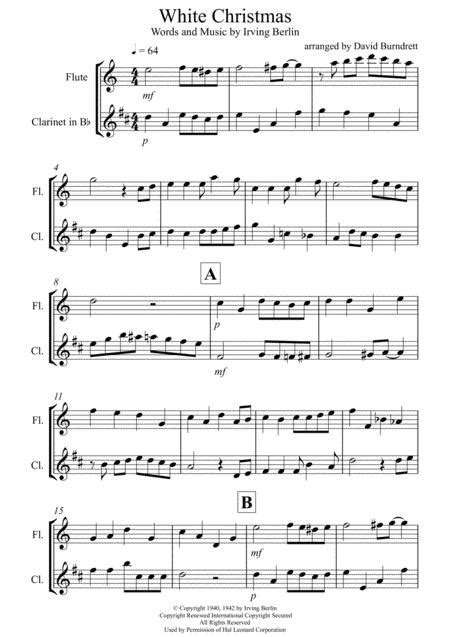 White Christmas For Flute And Clarinet Duet Sheet Music