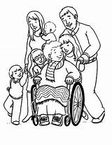 Coloring People Disability Helping Pages Supporting Drawing Person Disabled Colouring Family Bored Wheelchair Color Kids Play Cartoon Kidsplaycolor Others Getdrawings sketch template