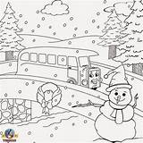 Winter Coloring Pages Printable Kids Thomas Train Scene Christmas Clip Print Snow Holiday Color Sheets Engine Colouring Wonderland Tank Filminspector sketch template