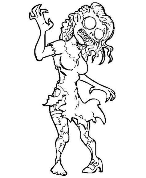 crazy zombie coloring  kids halloween cartoon coloring pages