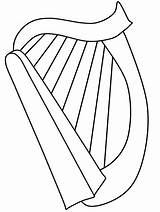 Printable Coloringonly Harp sketch template