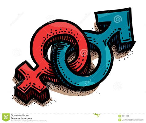 Cartoon Image Of Male Female Sex Symbol Gender Stock