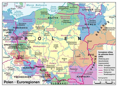polen euroregionen  die karte ist urheberrechtlich geschuetzt  urhg fuer eine