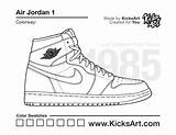 Jordan Kicksart Sneaker sketch template