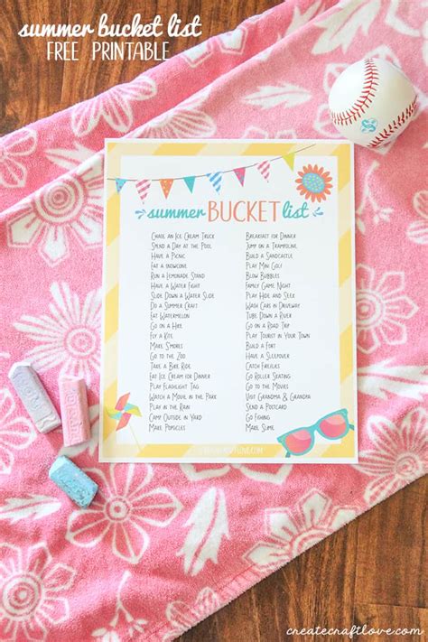 summer bucket list printable create craft love