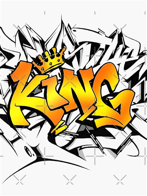 king  crown  graffiti sticker  momo redbubble