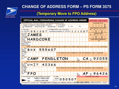 usps change  address printable form  printable forms