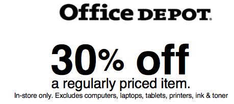 office depot coupons   regularly priced item today