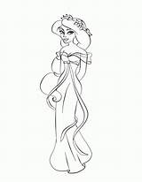 Princess Coloring Pages Disney Jasmine Printable Baby Cartoon Giselle Colouring Kids Princesses Sheet Book Di Character Princes Library Clipart Popular sketch template
