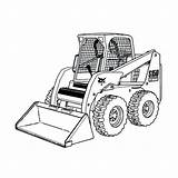 Coloring Bobcat Pages Clipart Equipment Truck Printable Snow Skid Loader Monster Plow Machine Skidsteer Construction Tractor Clip Heavy Trucks Drawing sketch template