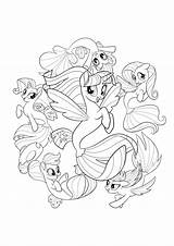 Ponies Movie Seaquestria Colorings sketch template