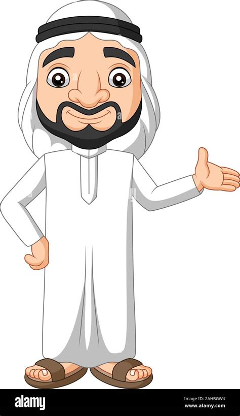 cartoon saudi arab man waving stock vector image art alamy