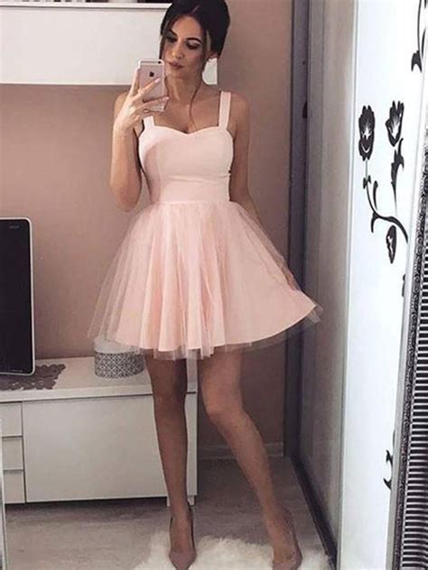 Cute Sweetheart Neck Short Pink Black Prom Dress With