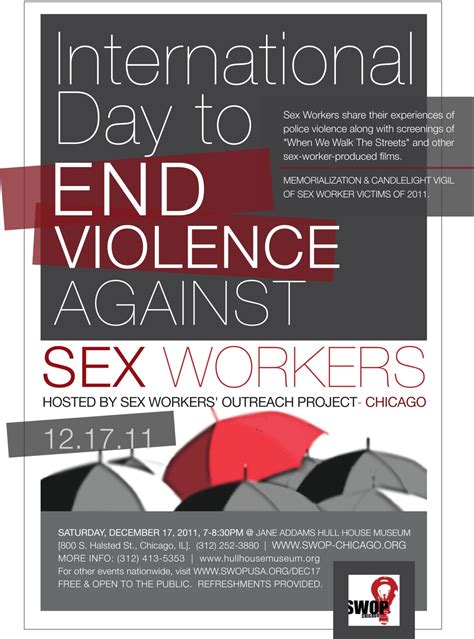 “international day to end violence against sex workers” vigil saturday
