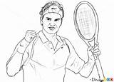 Federer Roger Draw Celebrities Tennis Drawing Drawings Sketch Player Step Drawdoo Line Pages Coloring Sketches Choose Board sketch template