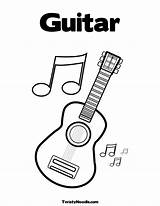 Notes Coloring Guitar Music Twain Hairstyle Shania sketch template