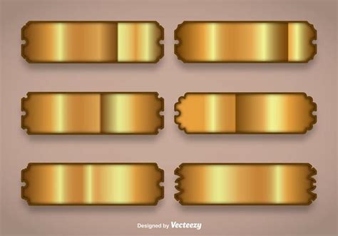 shiny gold  plate vectors   vector art stock