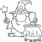 Zauberer Ausmalbilder Czarodziej Wizard Toverstaf Ausmalbild Tovenaar Zauberstab Schwenkt Hexe Mago Wizards Potion Kolorowanka Dibujo Magica Trank Ausdrucken Malbilder sketch template