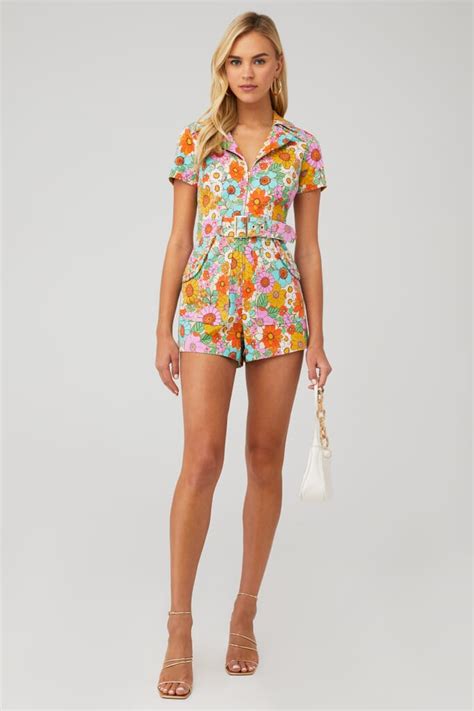 Show Me Your Mumu Outlaw Romper In Flower Market Denim Fashionpass