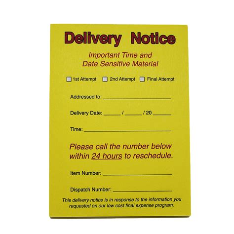 sticky delivery notice ct ordered   arrive  week nasb