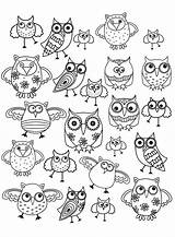 Doodle Coloring Owl Owls Pages Kids Doodling Simple Color Print Justcolor Drawing Animals Doodles Easy Children Composing Printable Style Drawings sketch template