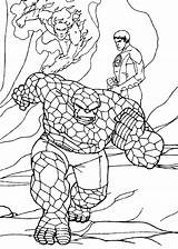 Coloring Pages Fantastic Thing Four Heroes Super Hellokids Getcolorings Superheroes Fighting sketch template