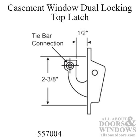 casement window top locking latch tie bar    screw spacing chestnut bronze