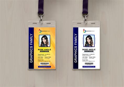 Vertical Id Card Template Psd Free Download Printable Templates