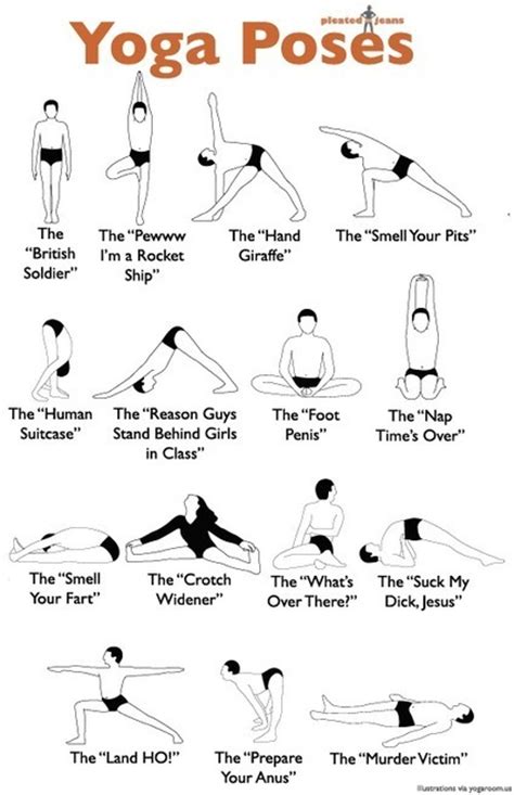 Real Names For Yoga Poses In Handy Chart Form