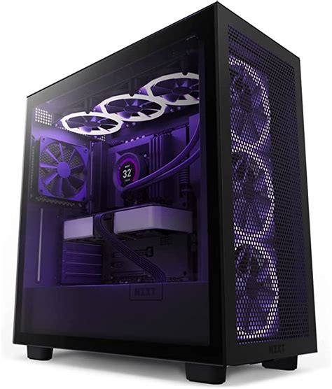 nzxt h7 flow cm h71fb 01 atx mid tower pc gaming case front i o