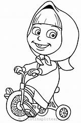 Masha Colorat Ursul Planse Bicicleta sketch template