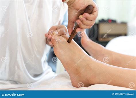 Woman Receiving A Reflexology Foot Massage Stock Image Image Of Foot