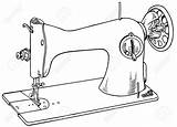 Sewing Machine Drawing Vintage Clipart Clip Getdrawings Background Royalty Illustrations sketch template